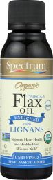 SPECTRUM ESSENTIALS: Organic Omega-3 Flax Oil Enriched with Lignans, 8 oz