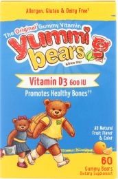 YUMMI BEARS: Vitamin D3 600 IU, 60 Gummy Bears
